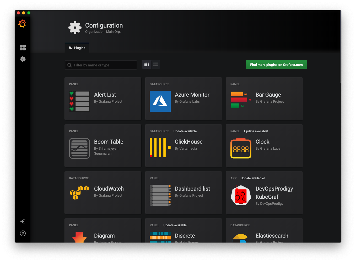 macos grafana application